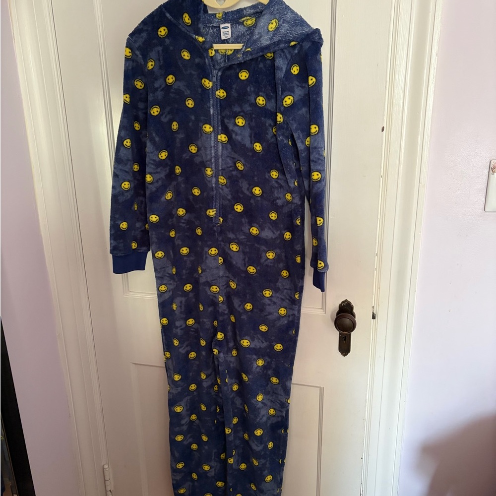 Old Navy Blue Fleece Onesie with Yellow Accents